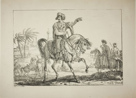 Chief Mameluk, c. 1817, Carle Vernet (French, 1758-1836), printed by Comte Charles Philibert de