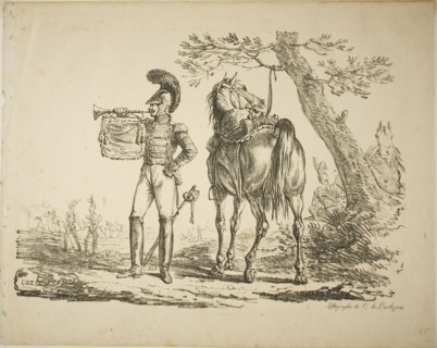 Trumpeter of the Riflemen, March 26, 1817, Carle Vernet (French, 1758-1836), printed by Comte de