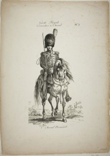 Royal Guard, Norman Mounted Grenadier and Horse, No. 1, c. 1818, Carle Vernet (French, 1758-1836),