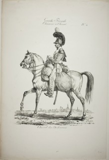 Royal Guard, Norman Mounted Light Infantryman and Horse, No. 4, c. 1818, Carle Vernet (French,