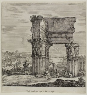 Temple of Concordia and the Roman Forum, 1654, Stefano della Bella, Italian, 1610-1664, Italy,
