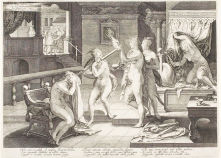 Plate Three, from Five Wise and Five Foolish Virgins, 1606, Jan Saenredam, Netherlandish,