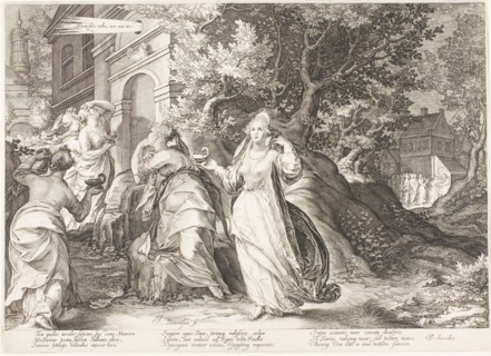 Plate Five, from Five Wise and Five Foolish Virgins, 1606, Jan Saenredam, Netherlandish, 1565-1607,