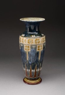 Vase, 1893, Royal Doulton Co., English, 1815-1965, Burslem, Tin-glazed earthenware, slip-decorated,