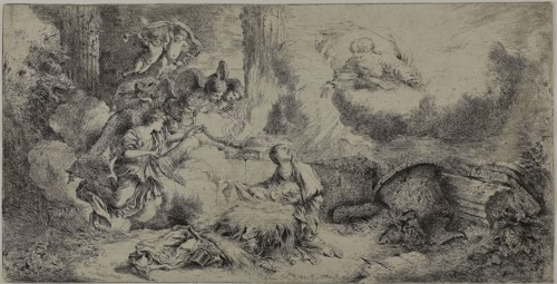 The Nativity with God the Father and Angels, after 1647, Giovanni Benedetto Castiglione, Italian,