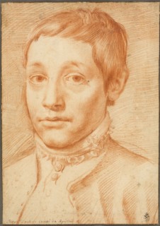 Portrait of His Son, Antonio Carracci, 1592/95, Agostino Carracci, Italian, 1557-1602, Italy, Red