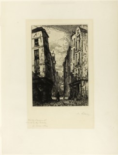 Rue des Marmousets, 1863–64, Maxime Lalanne, French, 1827-1886, France, Etching on ivory laid