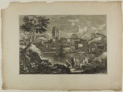 Joseph in Egypt, 1668–71, Sébastien Bourdon, French, 1616-1671, France, Etching on ivory laid