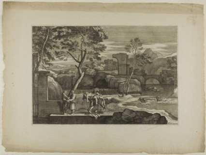 The Good Samaritan Takes the Wounded Man from his Donkey, 17th century, Sébastien Bourdon, French,