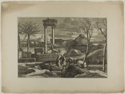 Flight into Egypt, 17th century, Sébastien Bourdon, French, 1616-1671, France, Etching on ivory