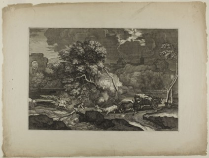 Cart Drawn by Two Pairs of Oxen in a Storm, 17th century, Sébastien Bourdon, French, 1616-1671,