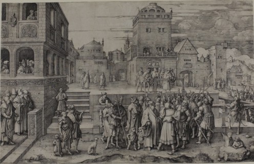 The Large Ecce Homo, 1510, Lucas van Leyden, Netherlandish, c. 1494-1533, Netherlands, Engraving in