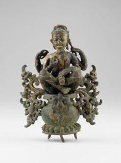 The Sage Agastya Seated in Meditation on his Water Pot (Kumbha), 15th century, Nepal, Nepal, Gilt