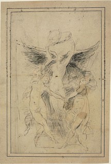 Five Dancing Female Figures, 1865, Jean Baptiste Carpeaux, French, 1827-1875, France, Black and red
