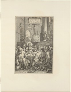 The Last Supper, plate one from The Passion of Christ, 1598, Hendrick Goltzius, Dutch, 1558-1617,