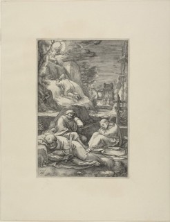 The Agony in the Garden, plate two from The Passion of Christ, 1597, Hendrick Goltzius, Dutch,