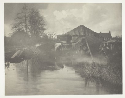 A Norfolk Boat-Yard, 1886, Peter Henry Emerson, English, born Cuba, 1856–1936, England, Platinum