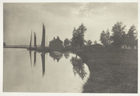 Cantley: Wherries Waiting for the Turn of the Tide, 1886, Peter Henry Emerson, English, born Cuba,