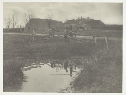 A Marsh Farm, 1886, Peter Henry Emerson, English, born Cuba, 1856–1936, England, Platinum print, pl