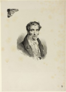 Portrait of Pierre Guérin, 1830, Horace Vernet, French, 1789-1863, France, Lithograph in black on