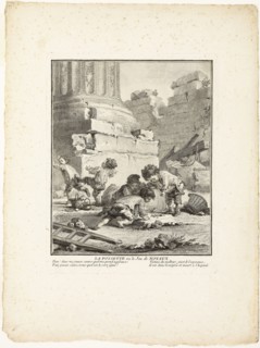The Dimple, or The Game of Stones, from The Games of the Urchins of Paris, 1770, Jean-Baptiste
