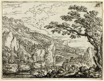 Italian Landscape with Ruins, n.d., Jonas Umbach the Elder, German, 1624-1693, Germany, Etching in