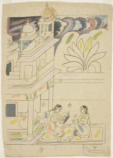 Dhanasri Ragini, 18th century, India, Rajasthan, Bundi, India, Black ink and touches of watercolor