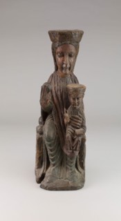Seated Madonna and Child, 1300/1400 (?), Spanish, Spanish, Painted wood, 52.7 x 17.8 cm (20 3/4 x 7