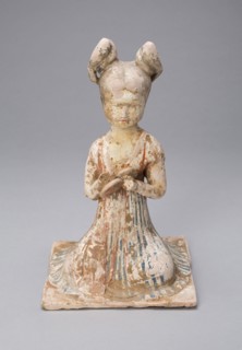 Female Musician, Tang dynasty (A.D. 618–907), late 7th/early 8th century, China, Earthenware with