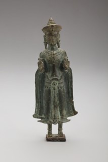 Crowned Buddha with Hands in Gesture of Teaching (Vitarkamudra), Angkor period, late 12th/early