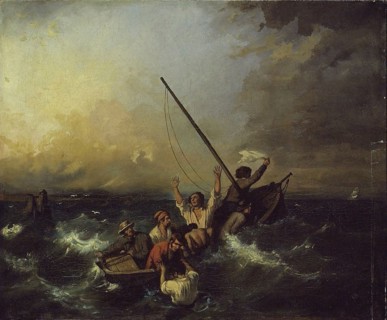 Shipwreck, 19th century, Eugène Isabey, after, French, 1803-1886, France, Oil on canvas, 21 1/4 ×