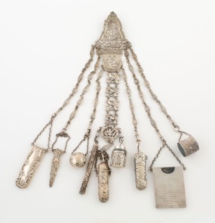 Chatelaine, 1861/99, London, England, London, Silver, 31.8 cm (12 1/2 in.)