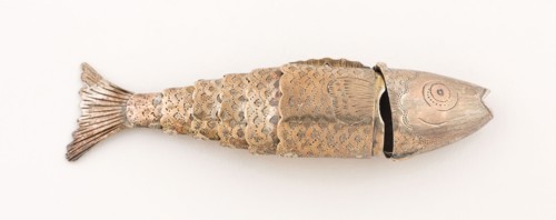 Fish-Shaped Vinaigrette, c. 1818, Possibly Joseph Willmore, Birmingham, England, Birmingham, Silver