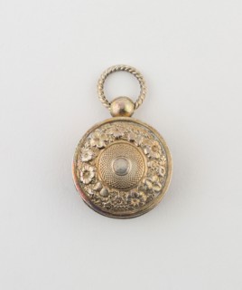 Watch-Shaped Vinaigrette, 1820/21, Joseph Taylor, Birmingham, England, Birmingham, Silver and