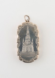 Vinaigrette with View of Sir Walter Scott Memorial, c. 1876/77, Marked FM, Birmingham, England,
