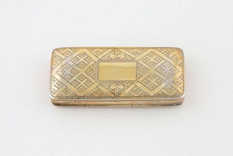 Vinaigrette, c. 1810/11, Joseph Willmore, Birmingham, England, Birmingham, Silver gilt, 5.1 × 2.3