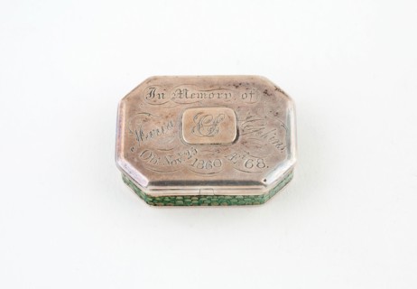 Vinaigrette, c. 1829, Possibly London, England, London, Silver, silver gilt, and shagreen, 4.1 x 3