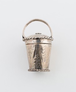 Basket-Shaped Sponge Box, c. 1850, Possibly Netherlands, Netherlands, Silver, 5.7 x 3.8 cm (2 1/4 x