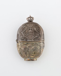Match Safe, c. 1830, Denmark, Denmark, Silver and silver gilt, Diam. 7.6 cm (3 in.)