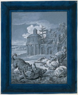 Wolves Attacking Sheep (Rein de Trop II), 1732, Jean-Baptiste Oudry, French, 1686-1755, France, Pen