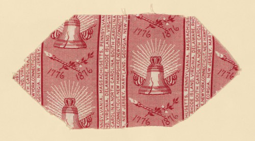 Fragment, 1876, United States, Cotton, plain weave, roller printed, 10.5 × 21.5 cm (4 1/4 × 8 1/2