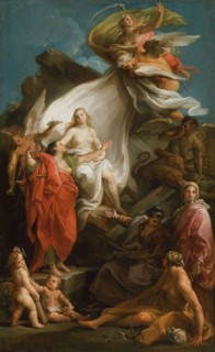 Time Unveiling Truth, 1740/45, Pompeo Girolamo Batoni, Italian, 1708–1787, Italy, Oil on canvas, 17