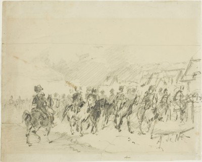 Man on Horseback, n.d., Alphonse Marie Adolphe de Neuville, French, 1835-1885, France, Graphite on