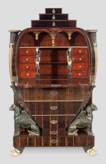 Fall-Front Desk, c. 1810, Vienna, Austria, Vienna, Various woods and gilt-bronze mounts, 141 × 91.4