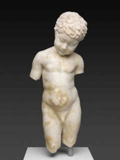 Statue of a Young Boy, 1st century AD, Roman, Italy, Marble, 58 × 24.5 × 18.9 cm (22 7/8 × 9 5/8 ×