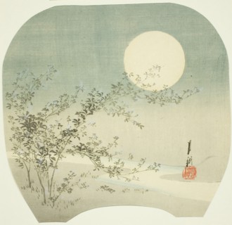 Full Moon and Autumn Flowers by the Stream, c. 1895, Ogata Gekko, Japanese, 1859-1920, Japan, Color