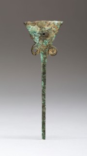Hair Ornament or Pin with Triangular Head and Rattle, A.D. 1000/1532, Probably Chimú-Inca, North