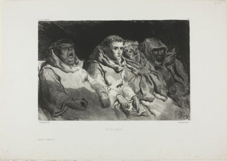 Brother Angel, 1855, Gustave Doré, French, 1832-1883, France, Lithograph in black on off-white