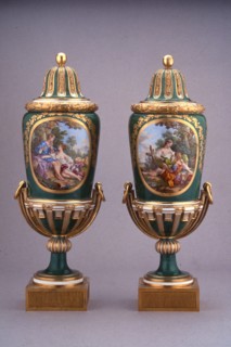 Pair of Vases (Vases à Pied de Globe), 1769, Sèvres Porcelain Manufactory, (French, founded 1740),