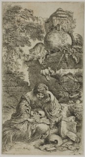 Melancholia, before 1647, Giovanni Benedetto Castiglione, Italian, 1609-1664, Italy, Etching on